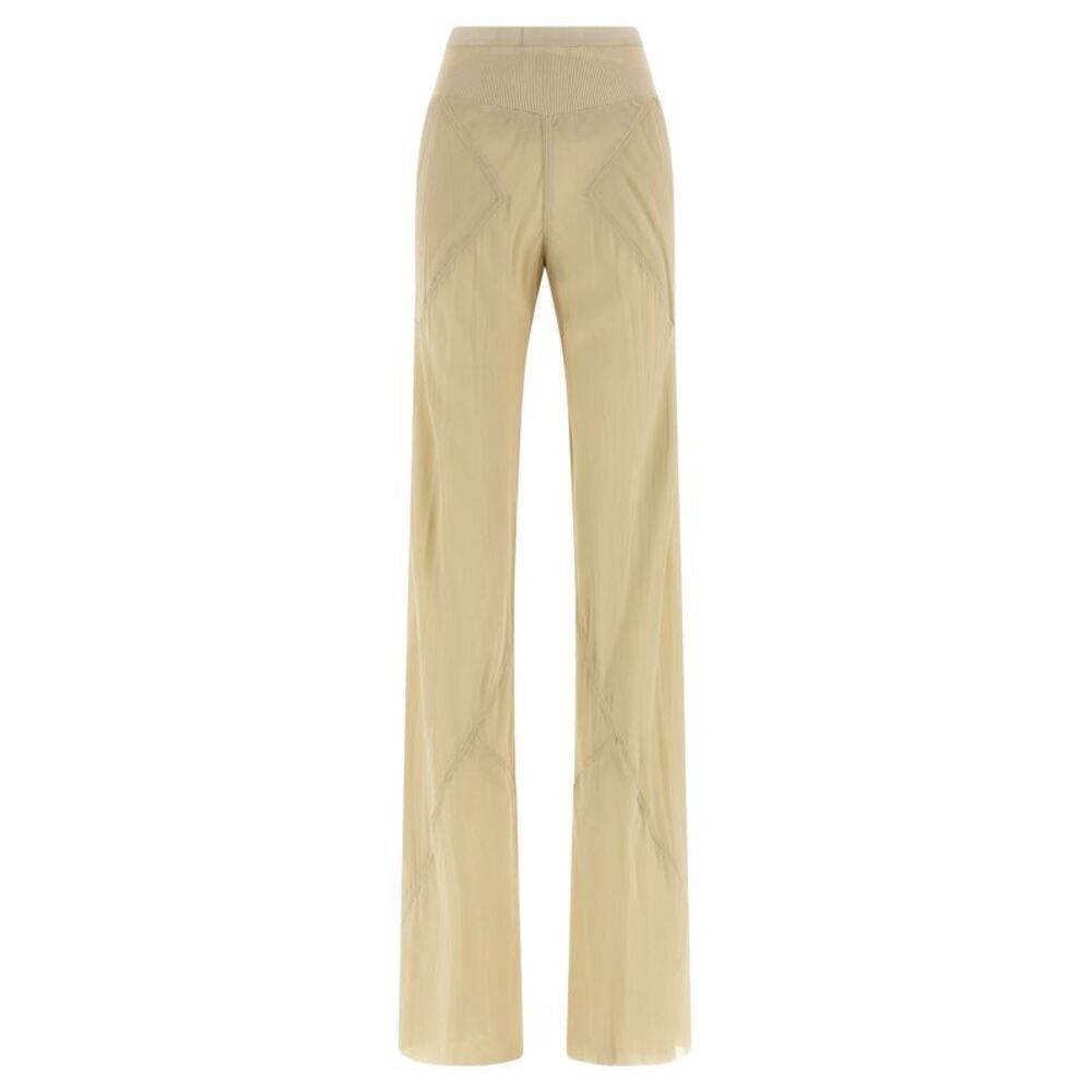 Rick Owens Beige Silk Flared Women's Pants